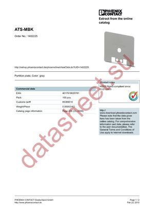 1402225 datasheet  